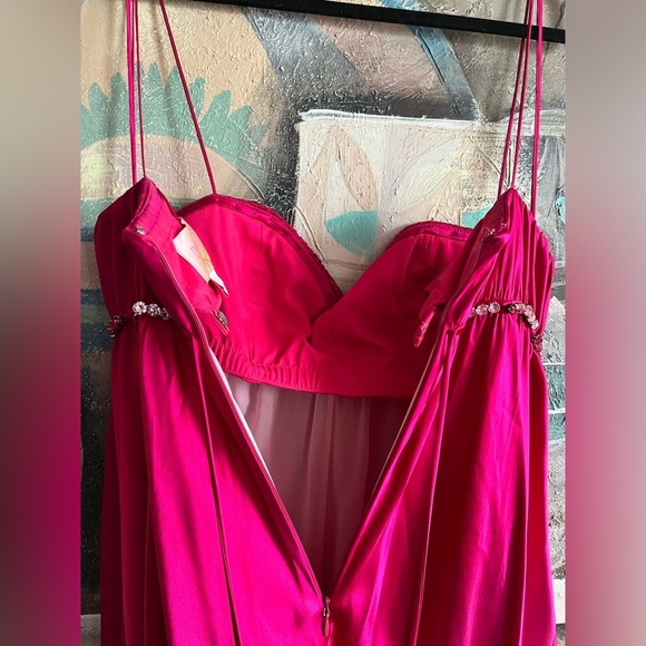 Marc Bouwer Glamiti 100 % Silk Pink Formal Long Dress - Picture 12 of 16